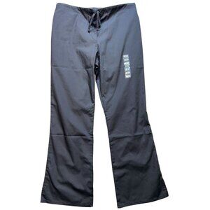 Cherokee Women's Workwear Flare Leg Drawstring Pants Stretch Size M Dark Gray